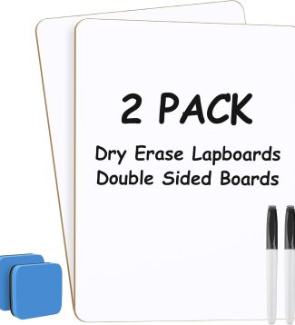 MaxGear Small White Board 2 Pack Dry Erase Boards, 9''x 12'' Mini White Board Double Sided Portable Whiteboards for Students Teachers School Supplies Lapboards Including 2 Markers and 2 Erasers